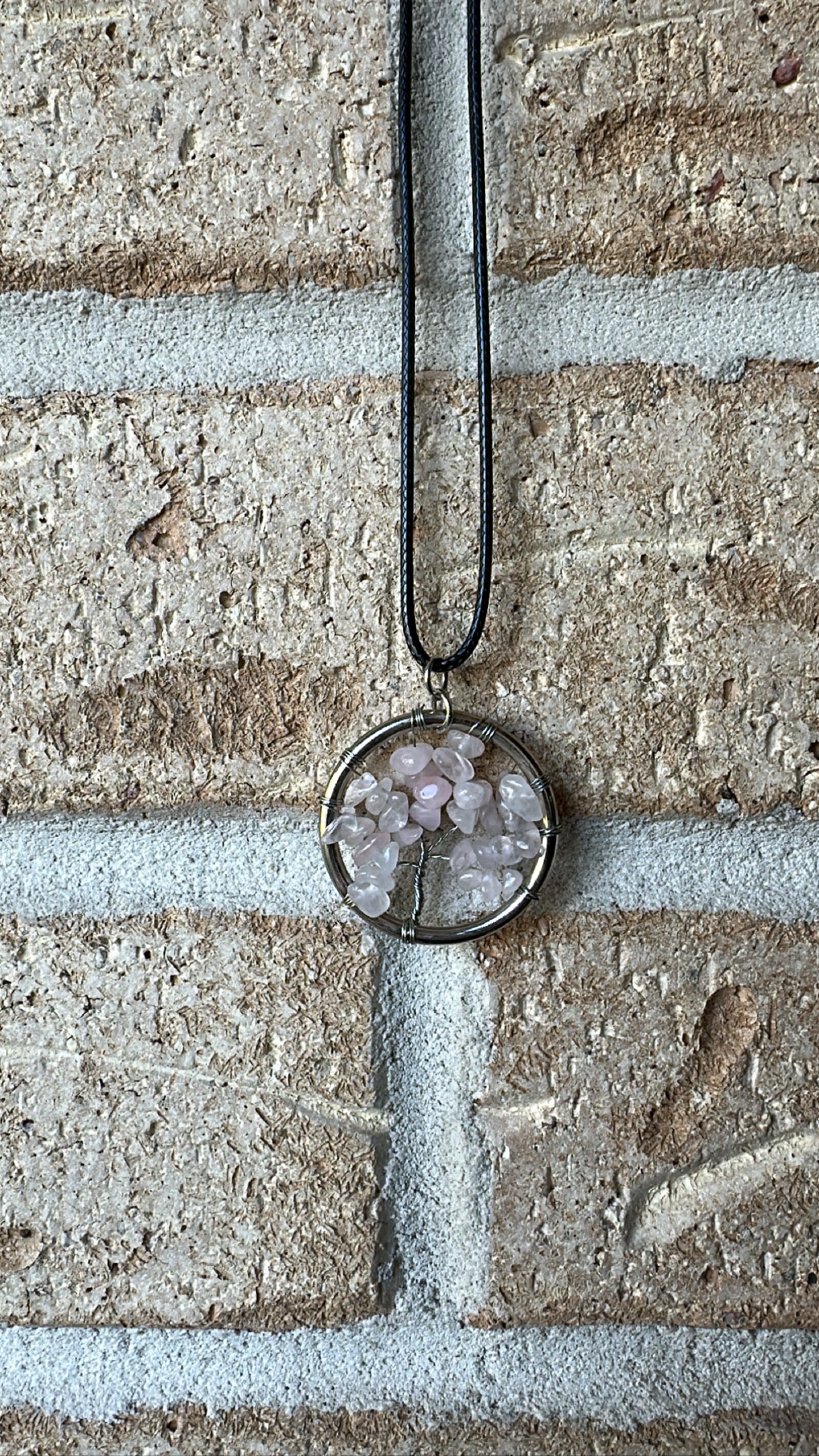 Rose Quartz Tree of Life Necklace
