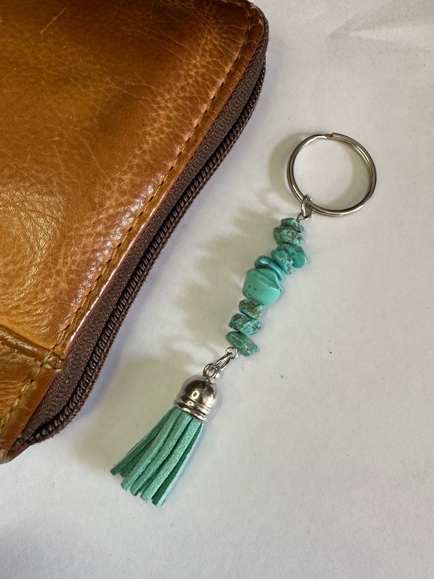 Turquoise Keyring with Tassel