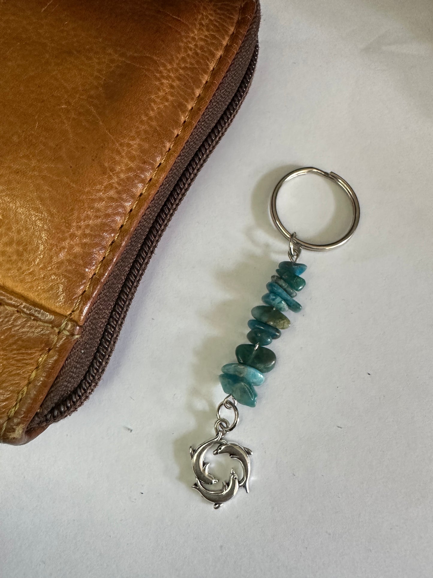 Apatite Dolphin Keyring