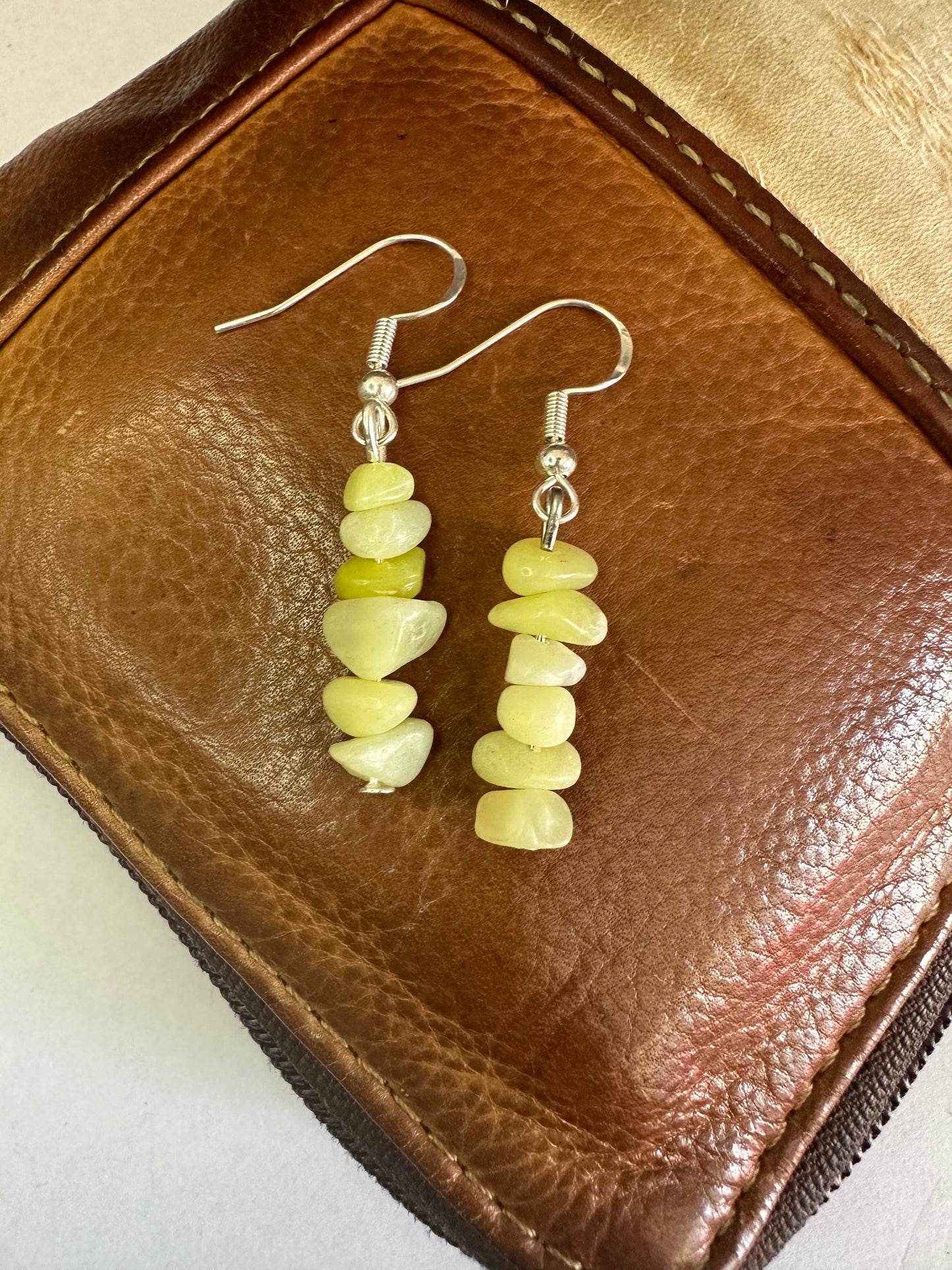 Lemon Jade Dangly Earrings