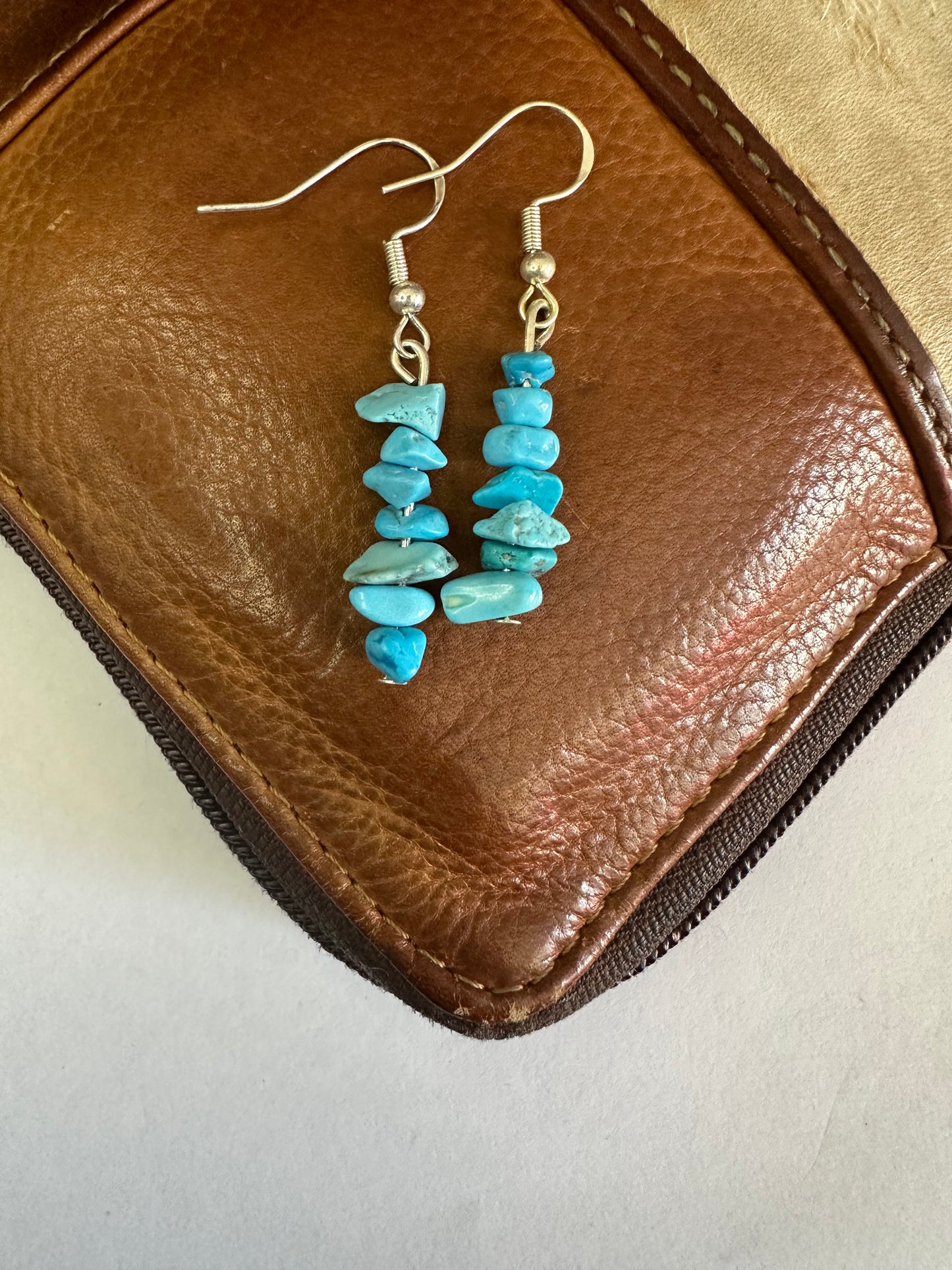 Blue Turquoise Dangly Earrings