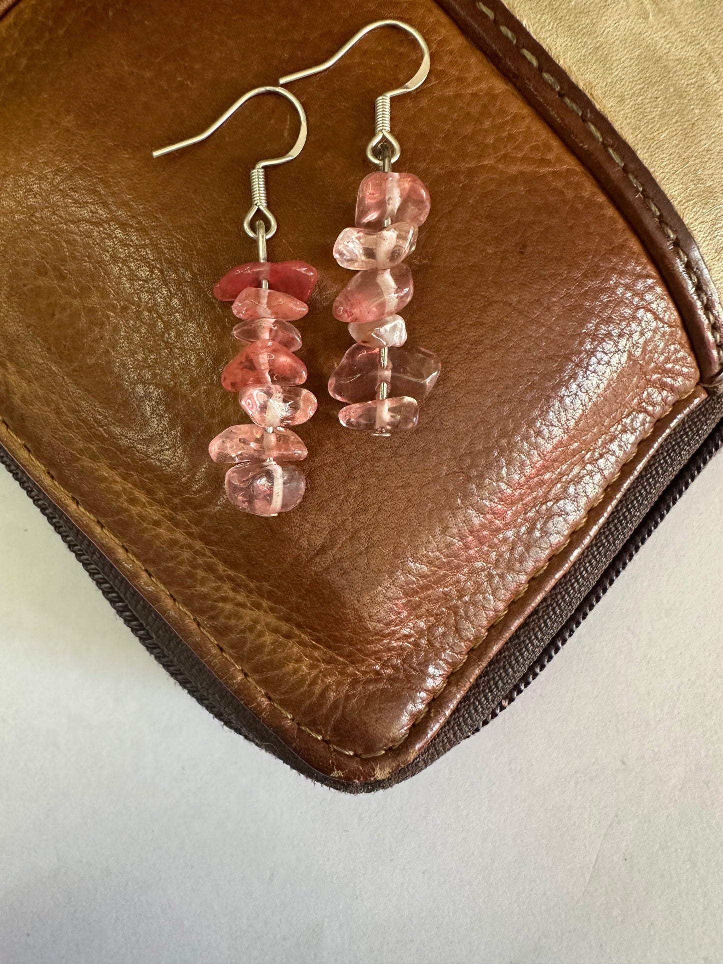 Cherry Quartz Dangly Earrings