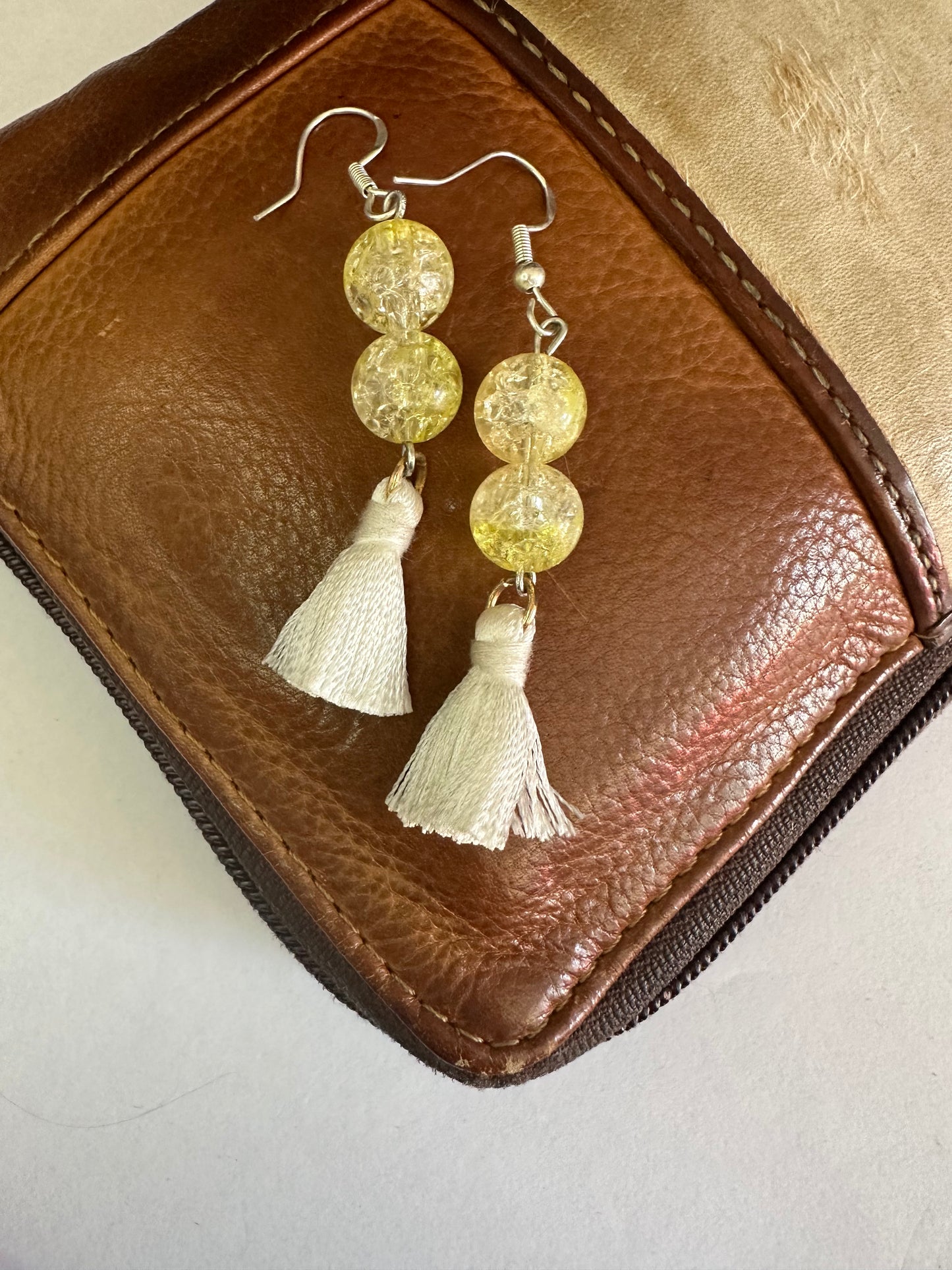 Yellow Tassel Earrings