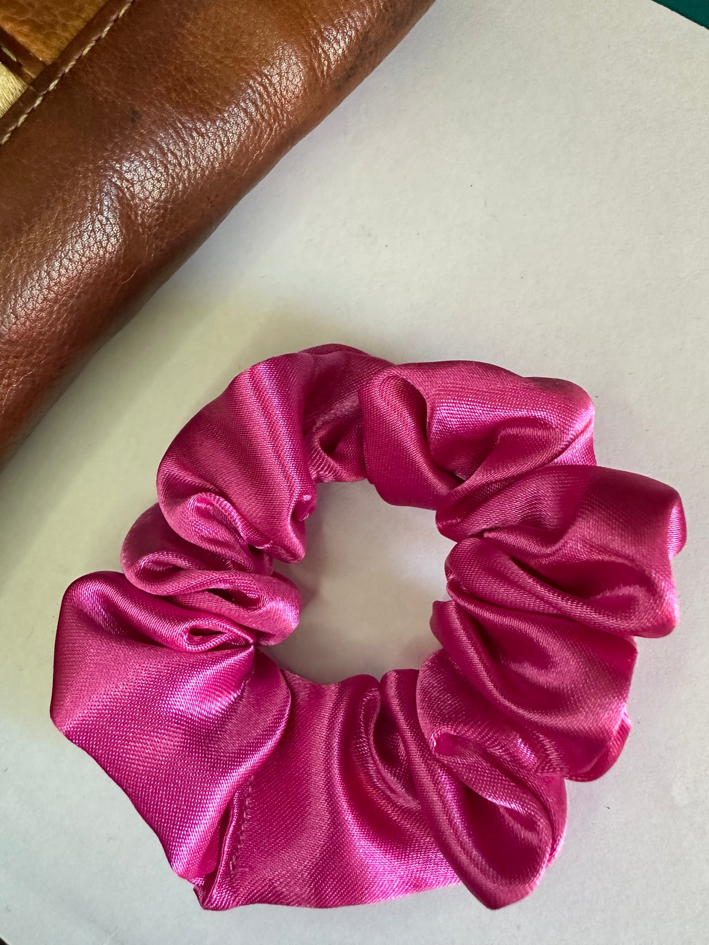 Pink Silk Scrunchie