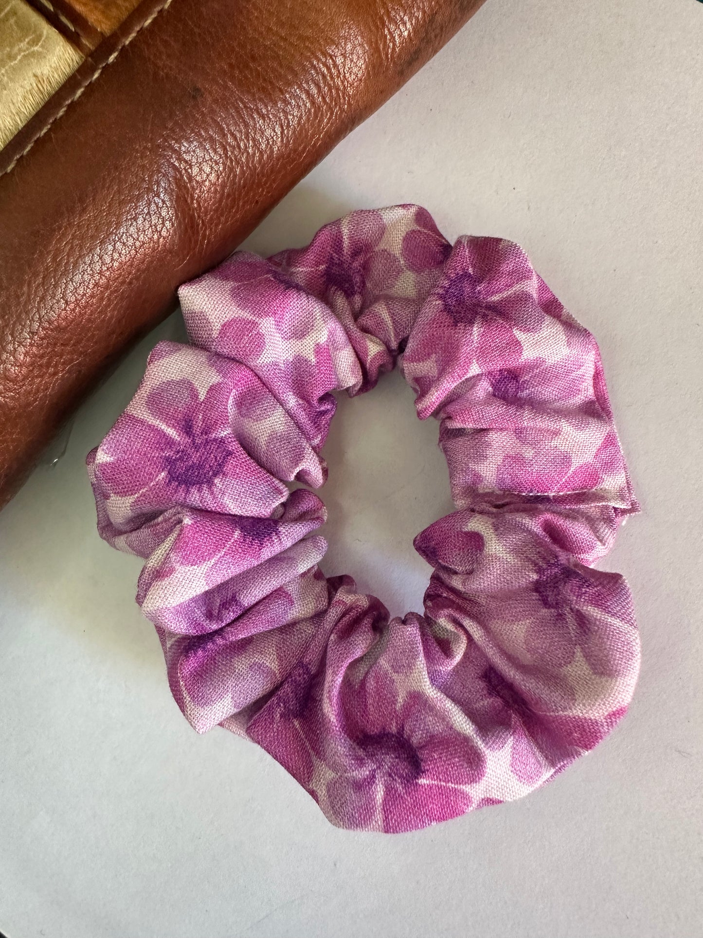 Pink-Purple Flower Scrunchie