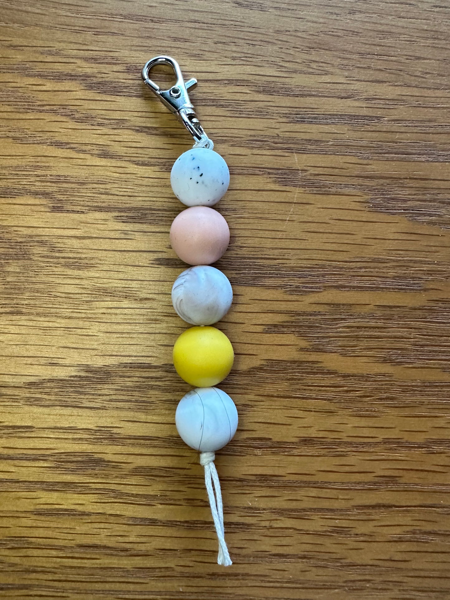 Yellow Pink Marble Keychain