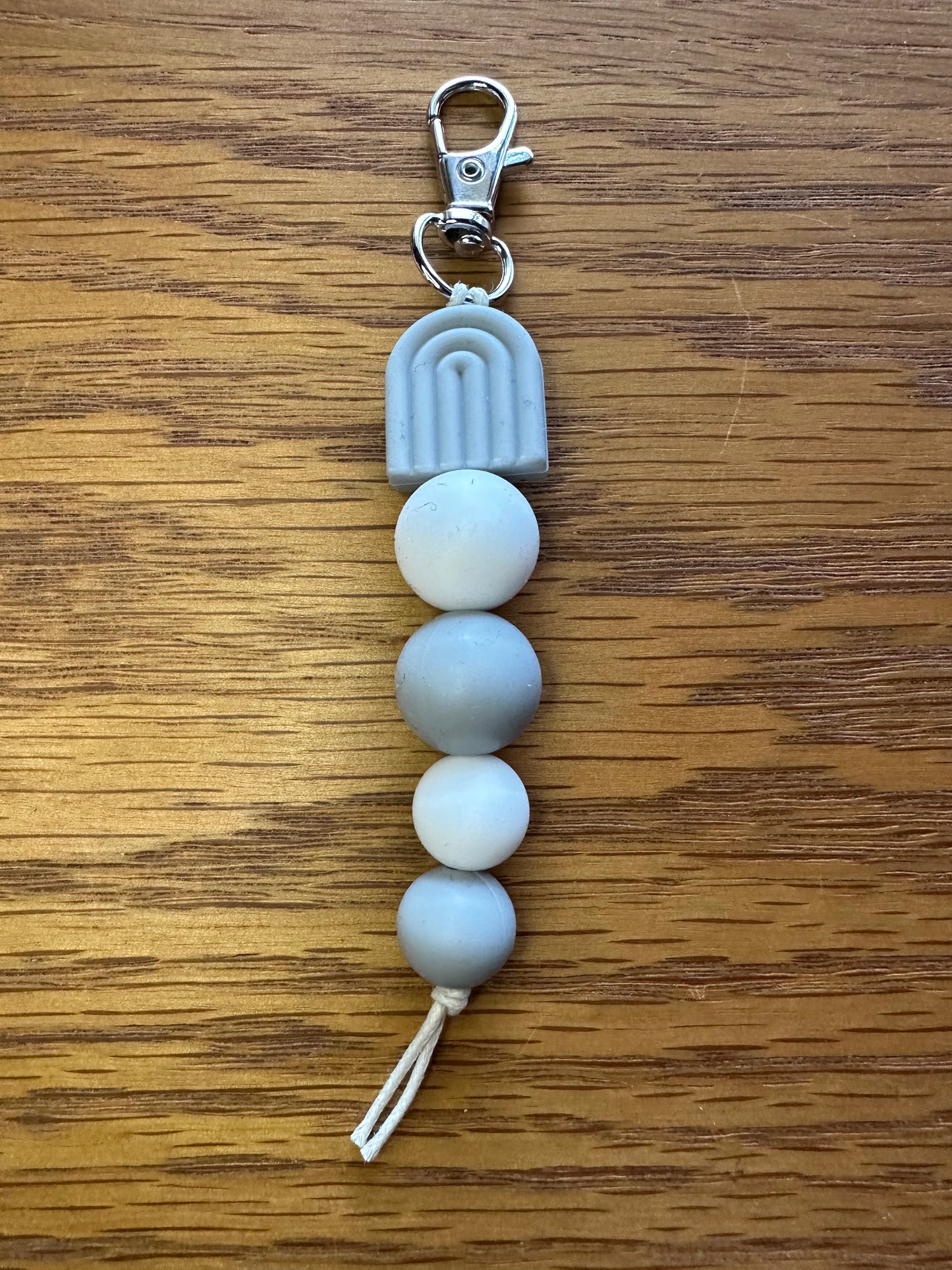 Grey White Keychain
