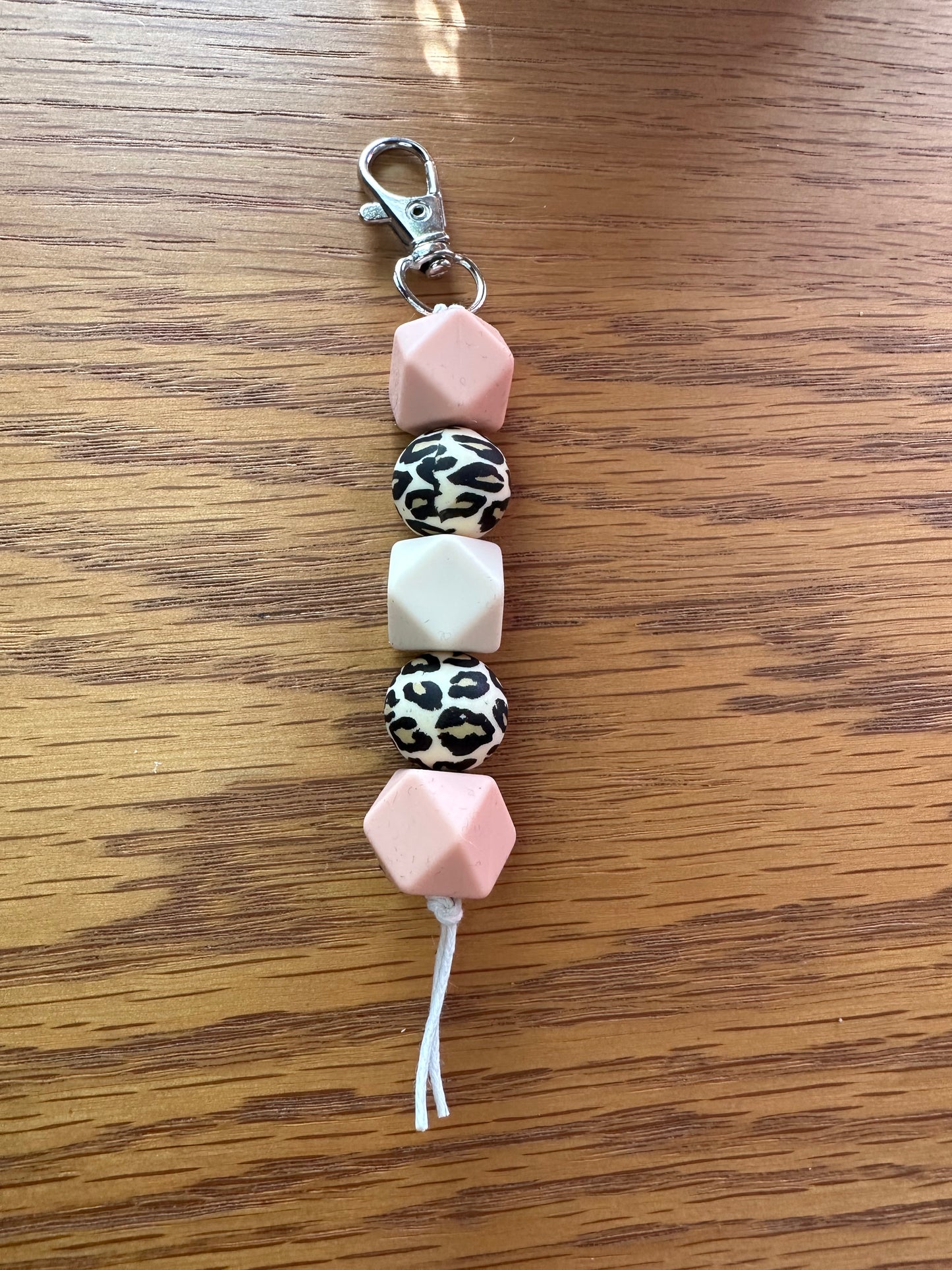 Peach Double Leopard Keychain