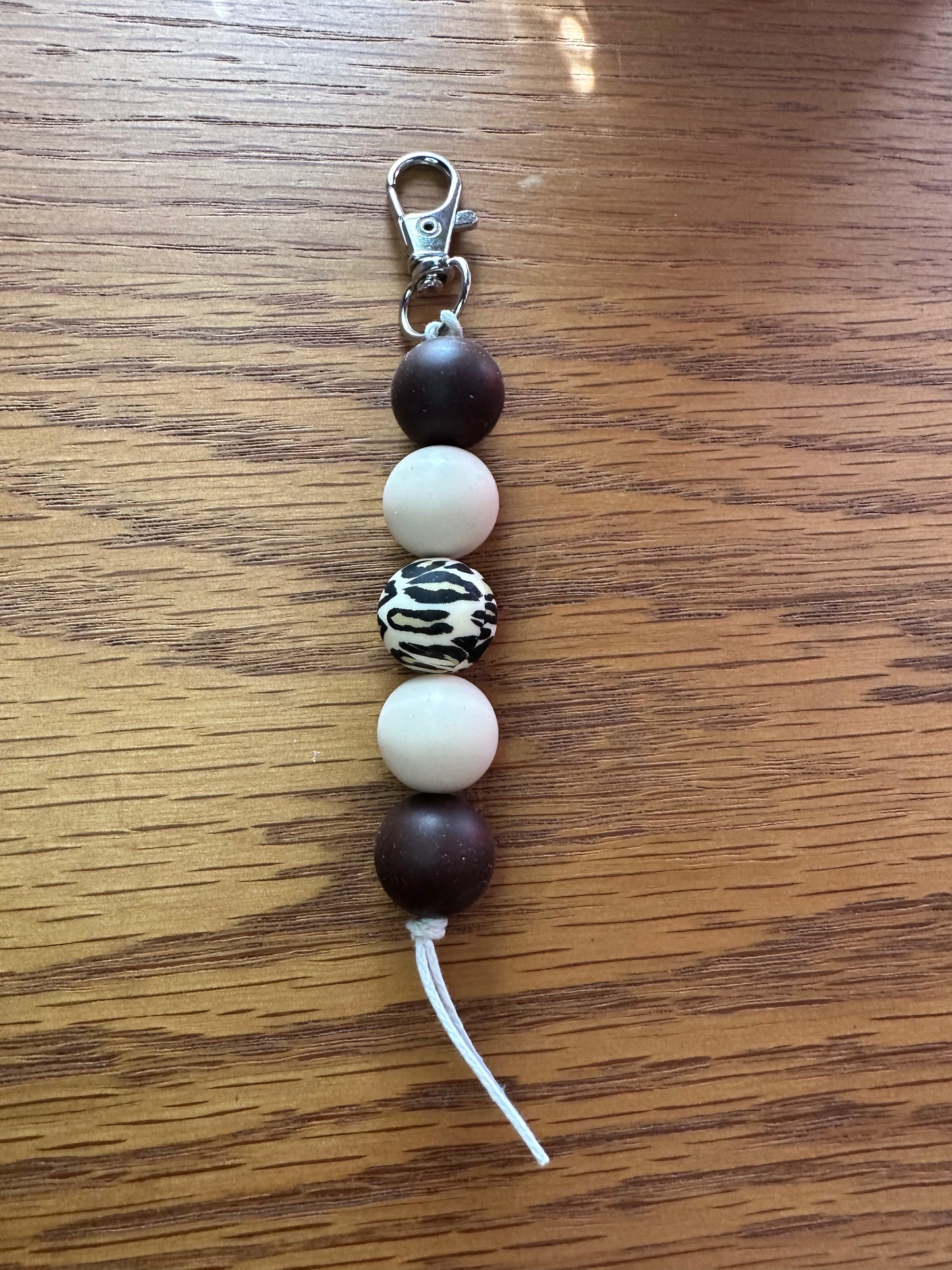 Chocolate Cream Leopard Keychain