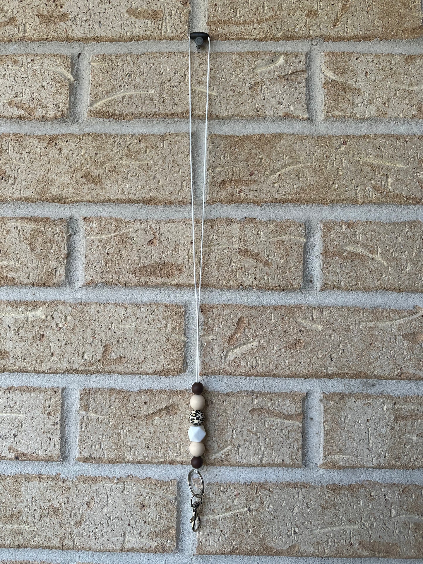 Beige White Lanyard