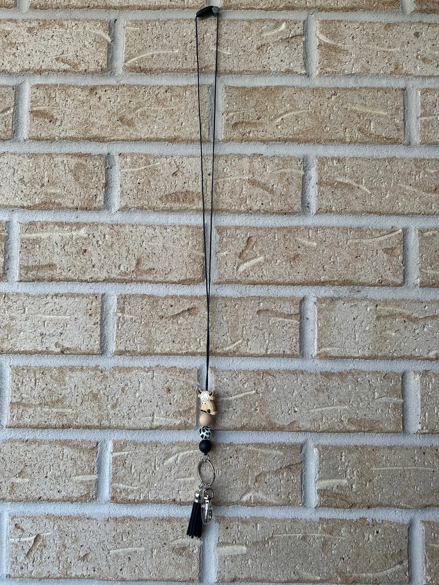 Beige Highland Cow Lanyard