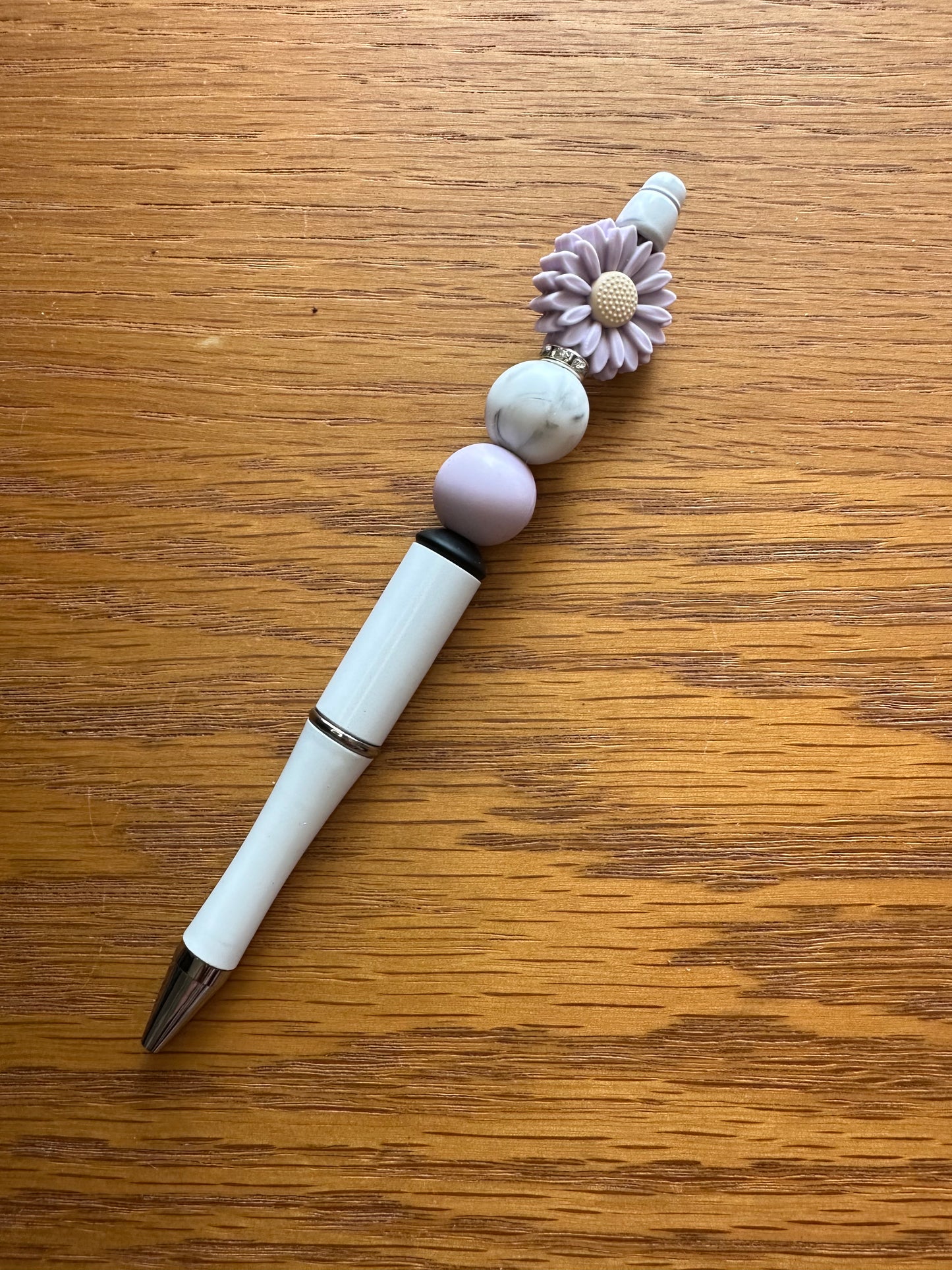 Light Purple Flower Beaded Pen