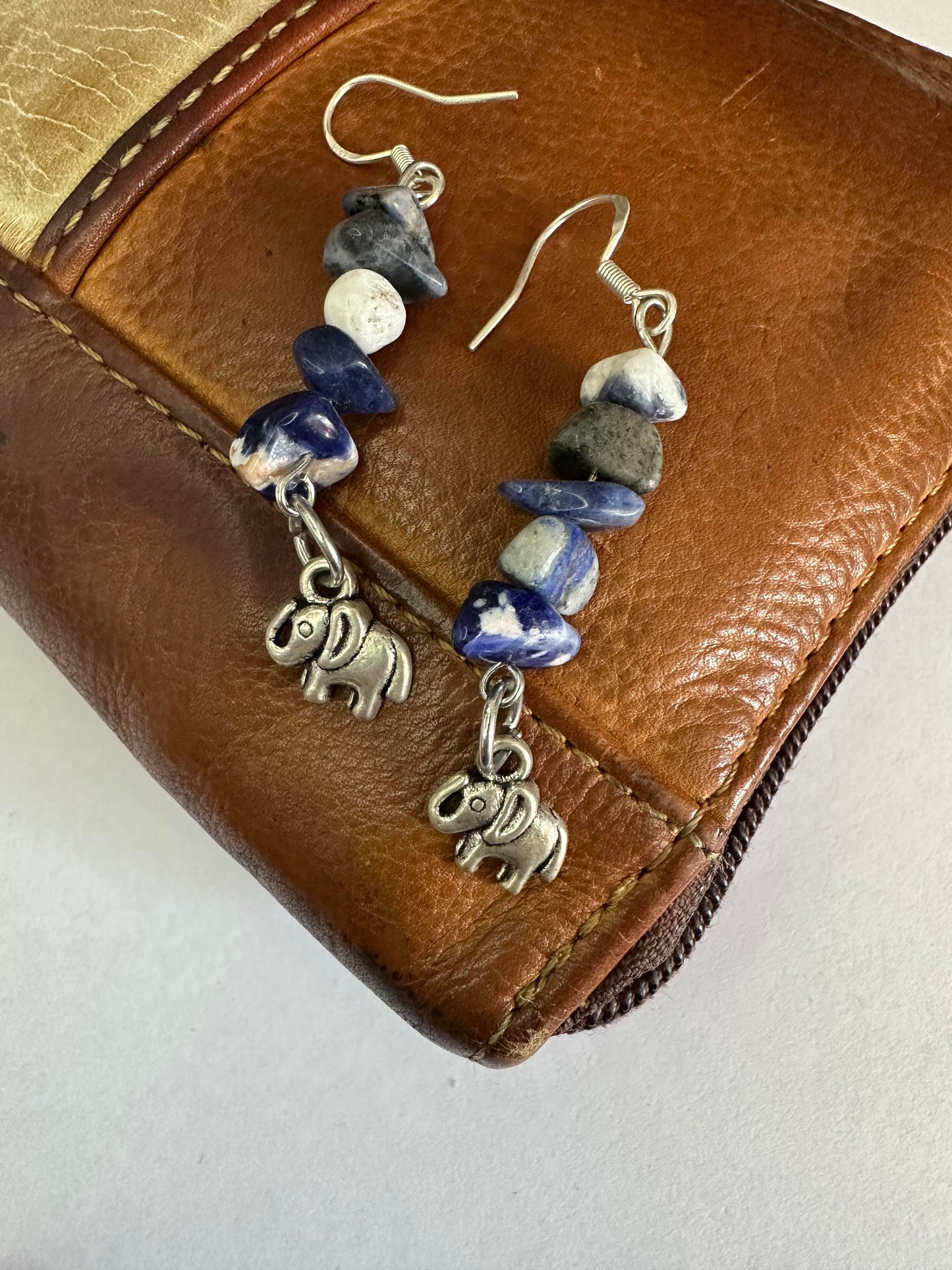 Sodalite Elephant Earrings