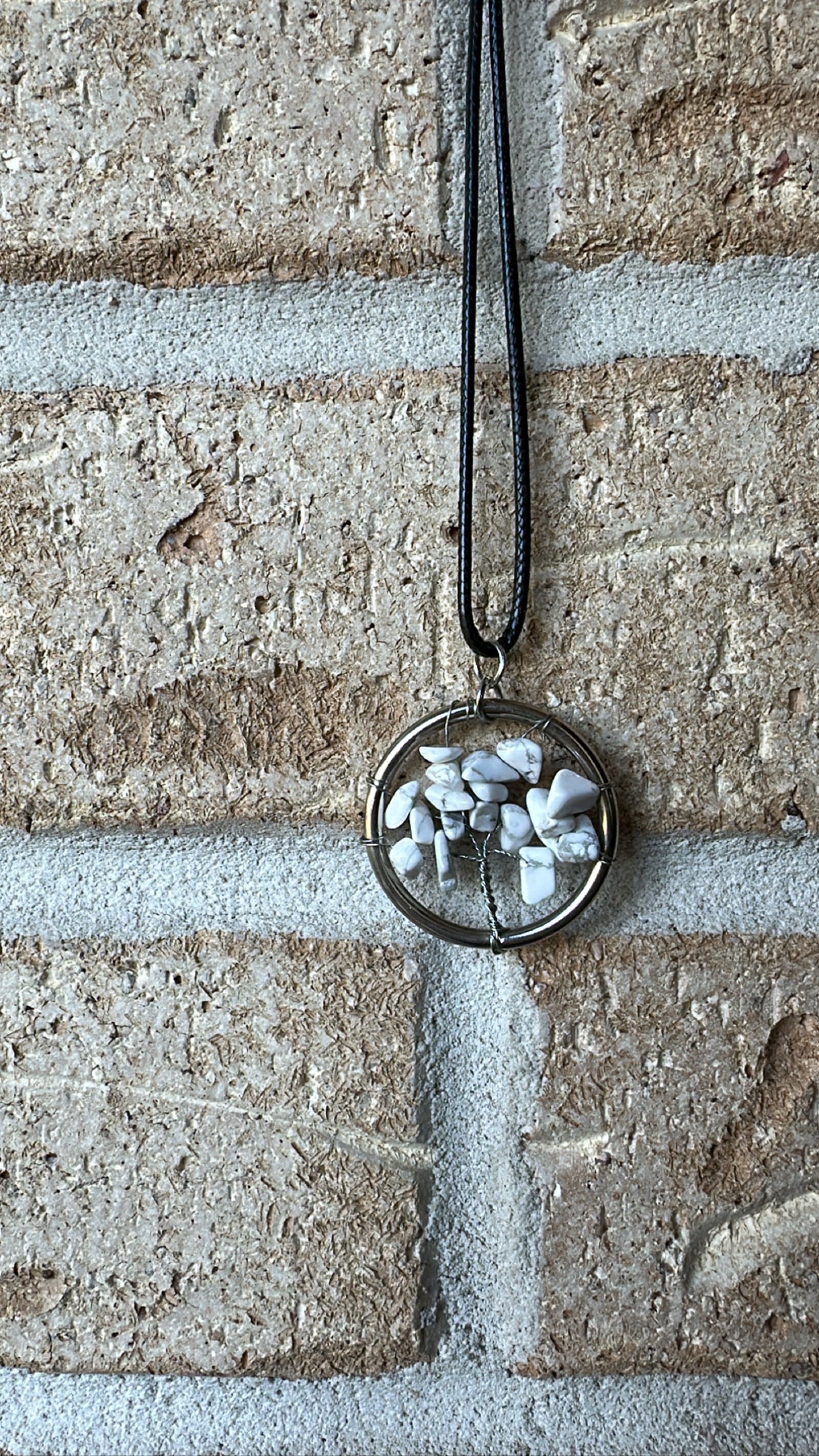 White Howlite Tree of Life Necklace