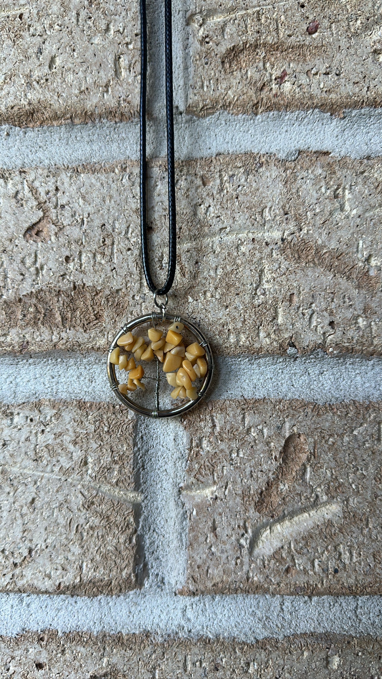 Yellow Jade Tree of Life Necklace