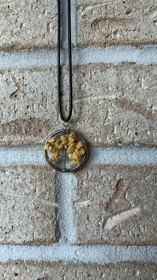 Yellow Jade Tree of Life Necklace