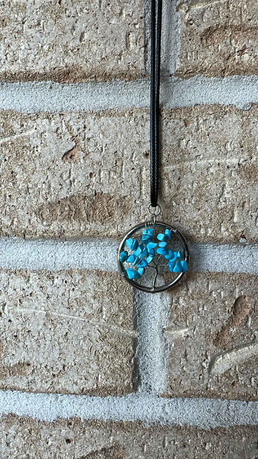 Blue Turquoise Tree of Life Necklace