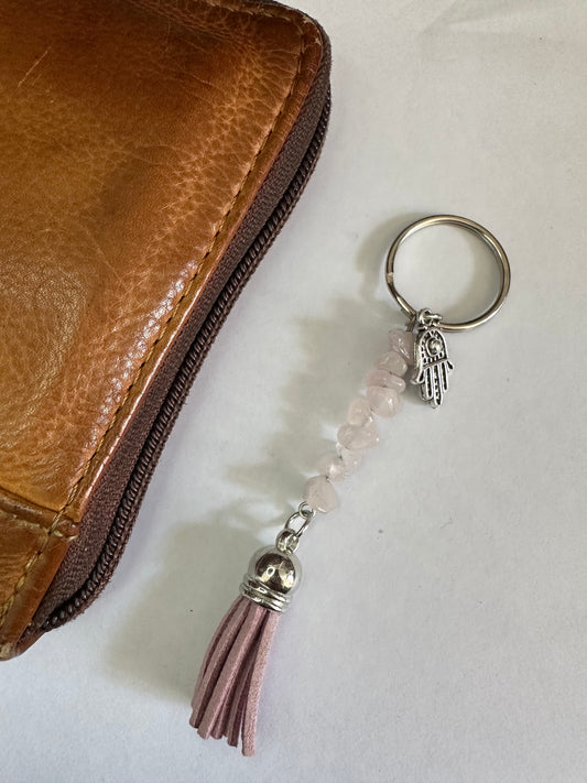 Rose Quartz with Pink Tassel