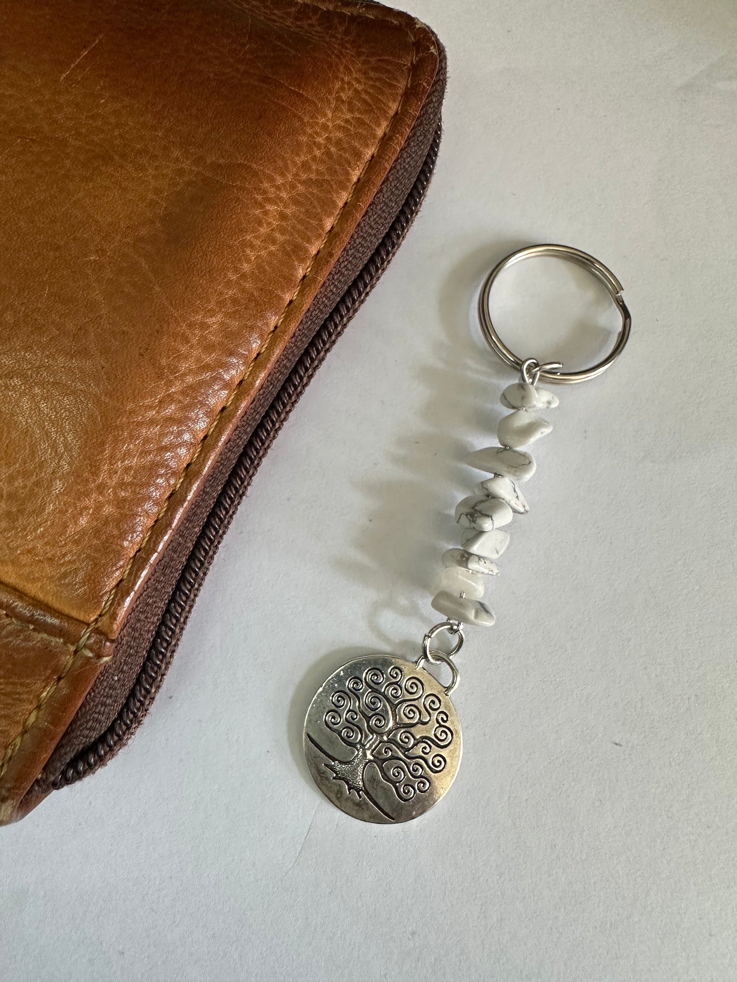 Howlite Tree Keyring