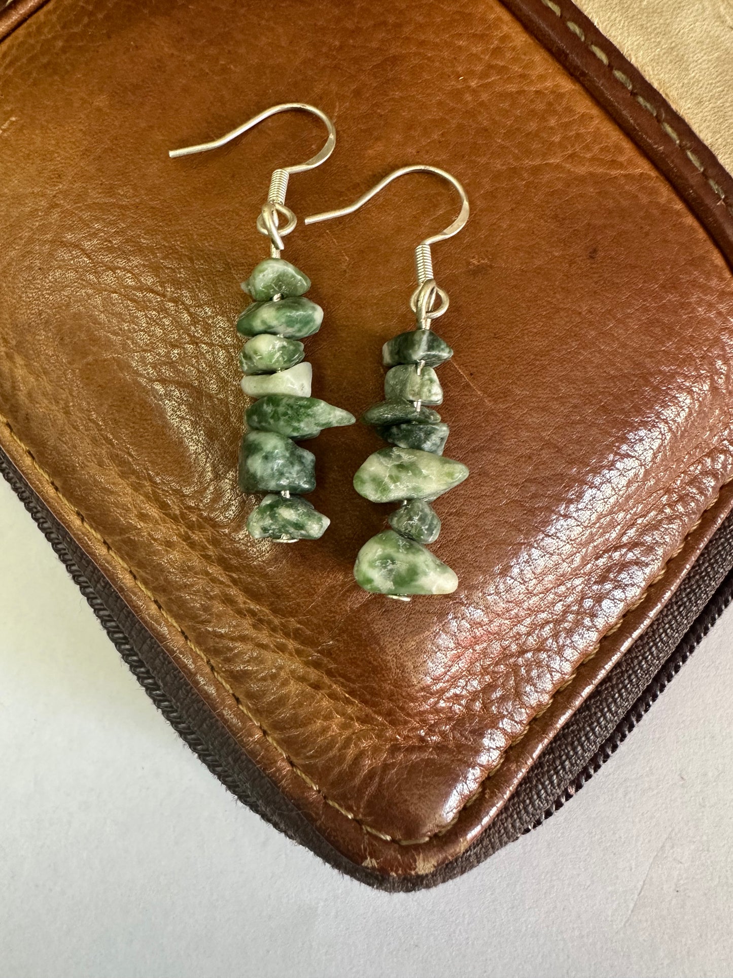 Tree Agate Dangly Earrings