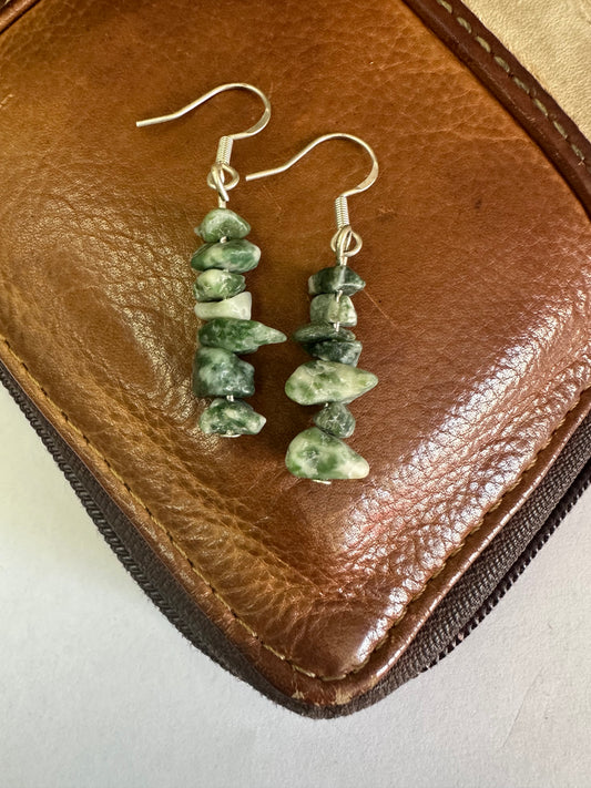 Tree Agate Dangly Earrings