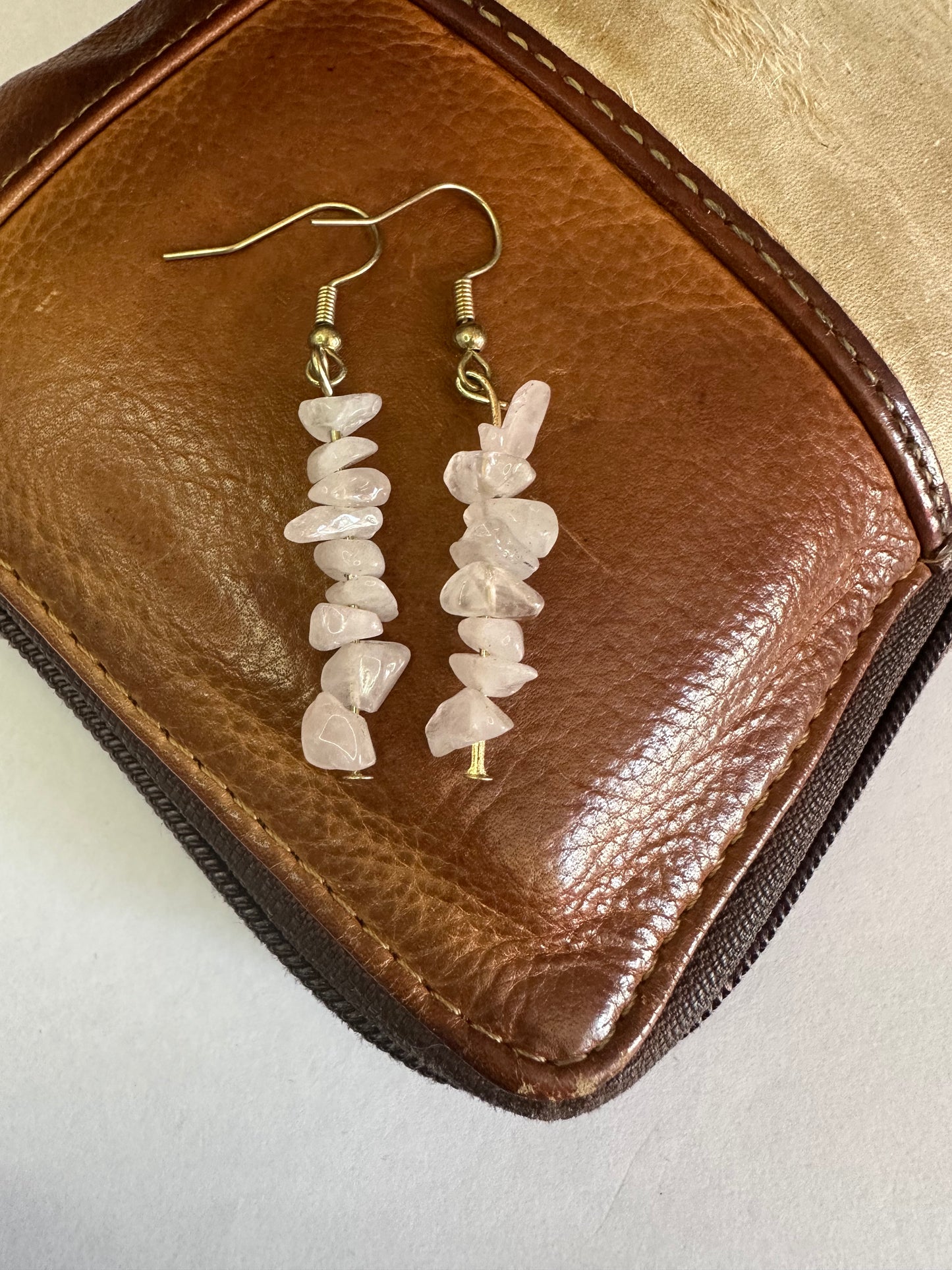 Rose Quartz Dangly Earrings #2
