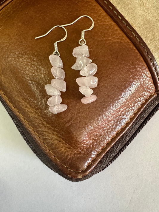 Rose Quartz Dangly Earrings