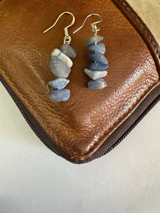 Blue Adventurine Dangly Earrings