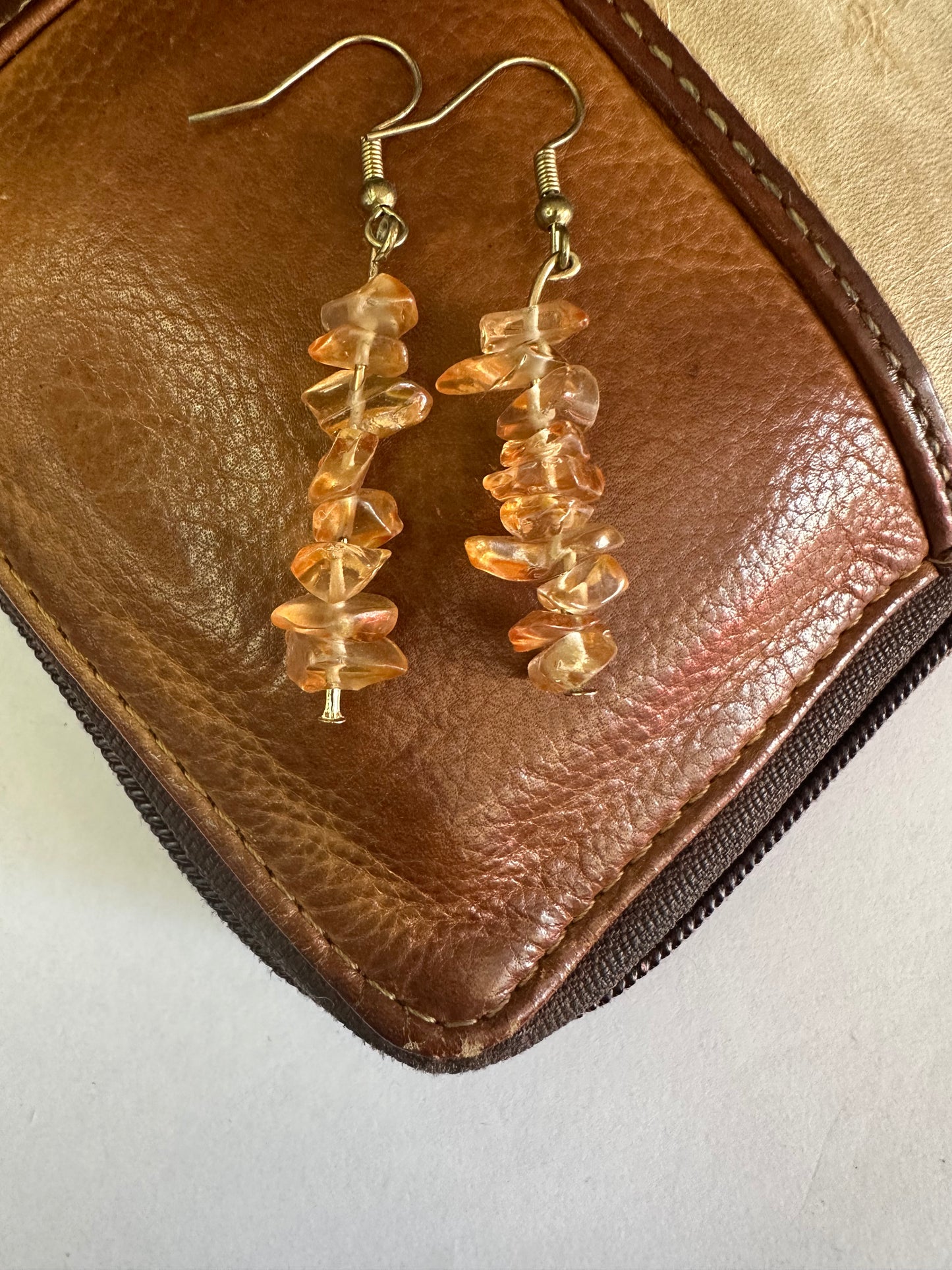 Orange Dangly Earrings