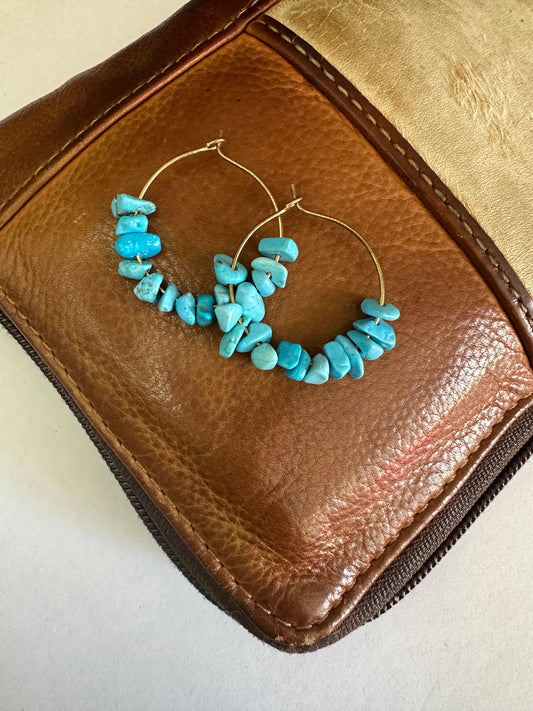 Blue Turquoise Hoops