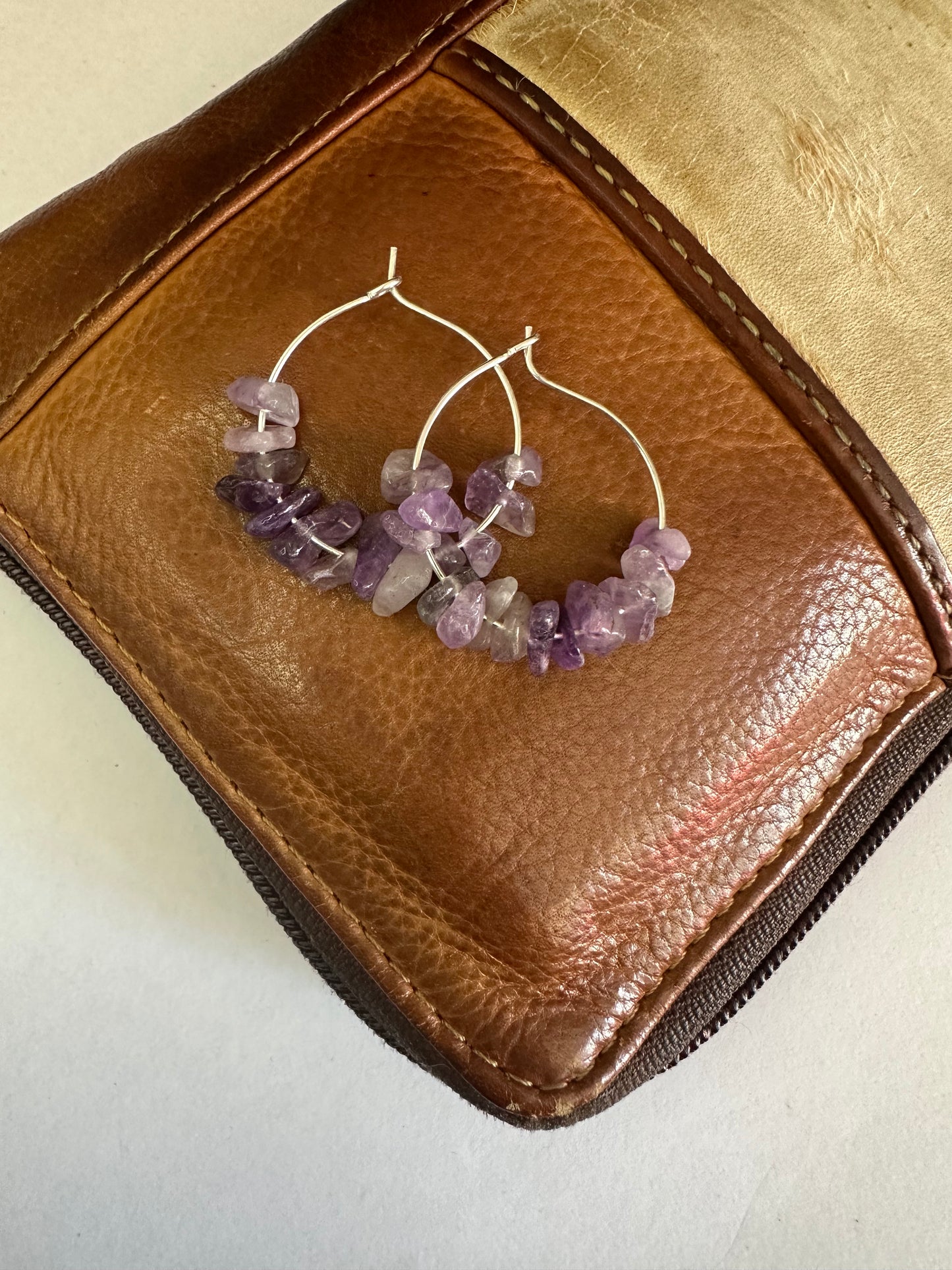 Amethyst Hoops