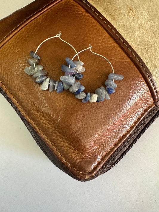 Blue Adventurine Hoops