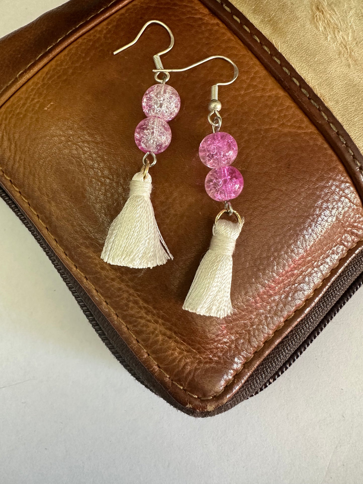 Pink Tassel Earrings