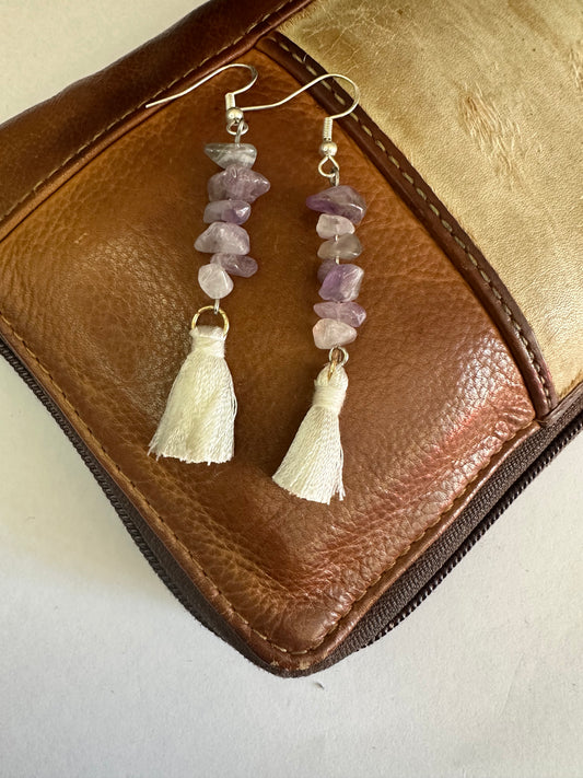 Amethyst Tassel Earrings