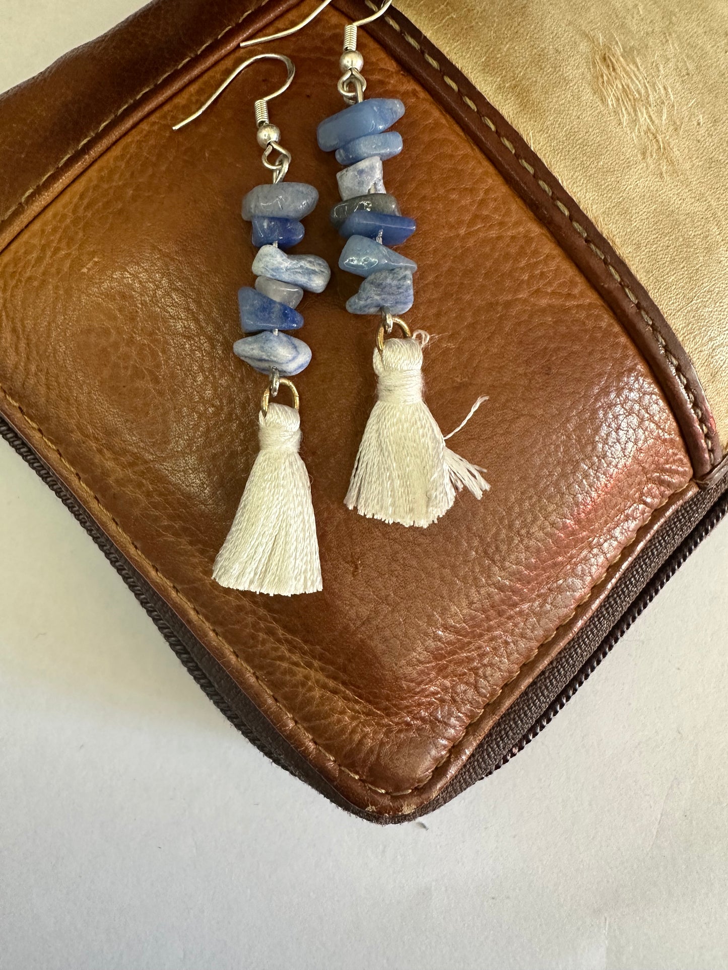 Blue Adventurine Tassel Earrings