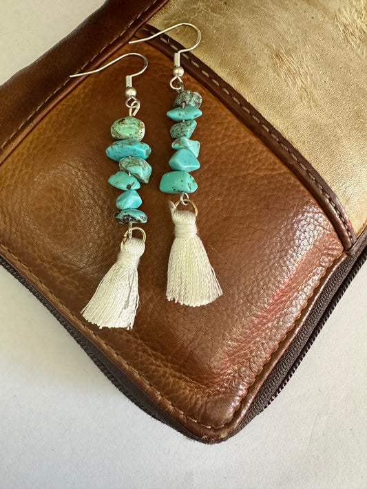 Turquoise Tassel Earrings