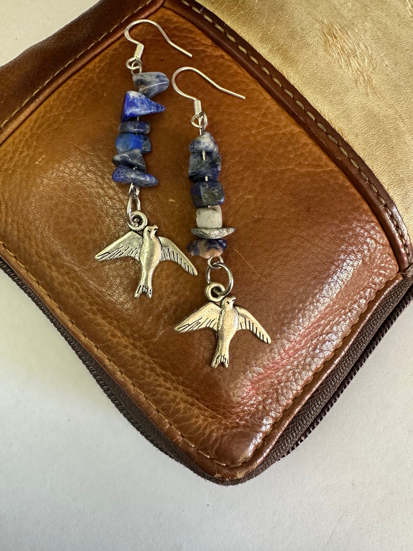 Lapis Bird Earrings