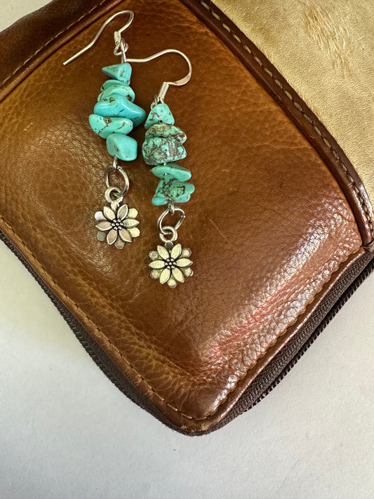 Turquoise Flower Earrings