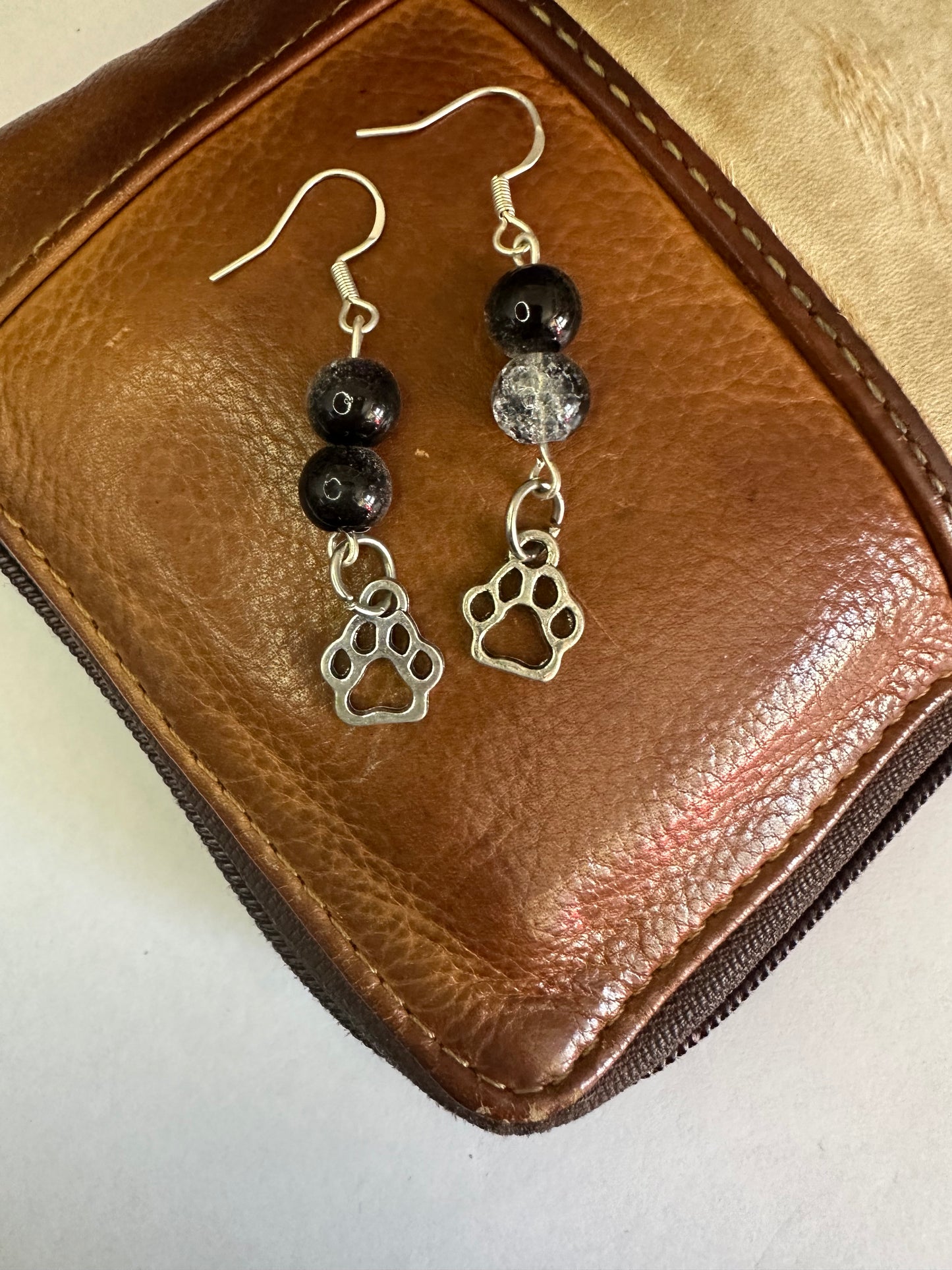 Black Paw Earrings