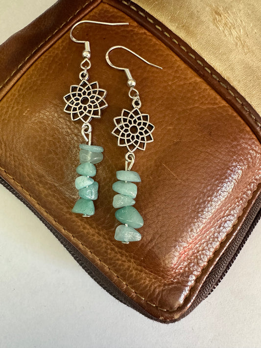 Amazonite Mandala Earrings