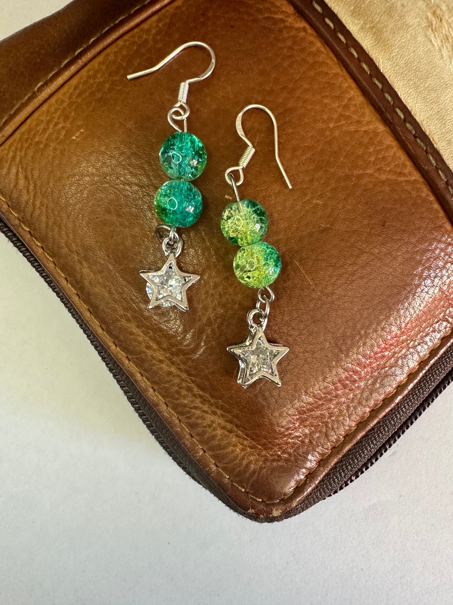 Green Star Earrings