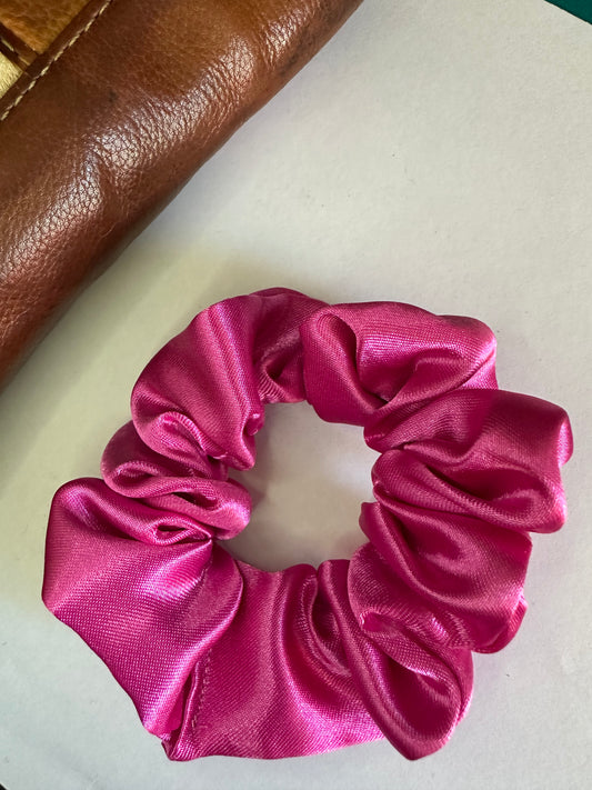 Pink Silk Scrunchie