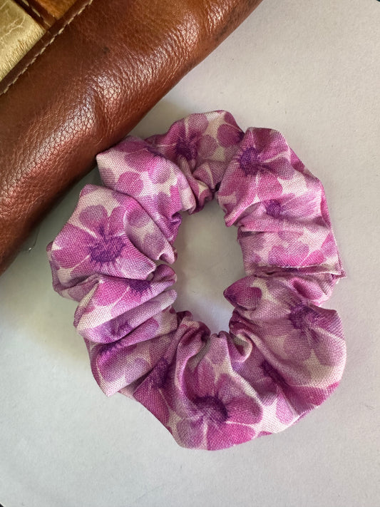 Pink-Purple Flower Scrunchie