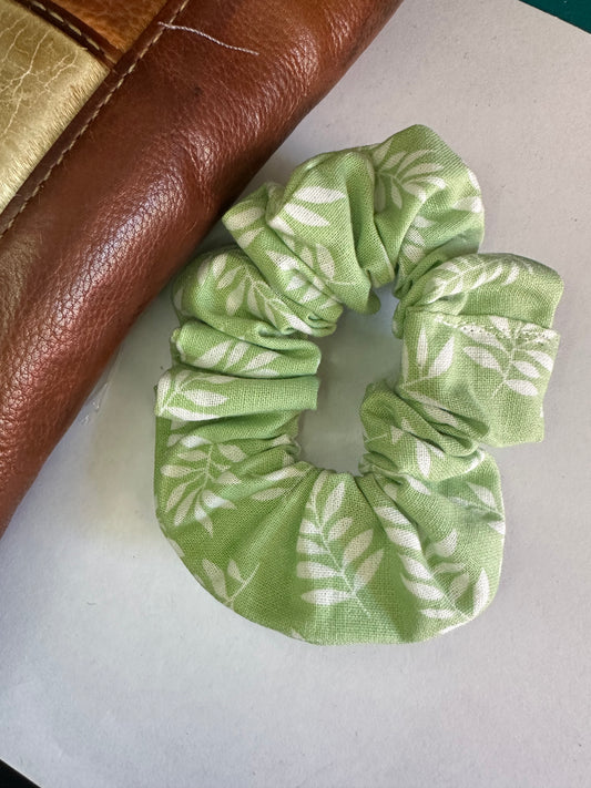 Green Leaf Scrunchie