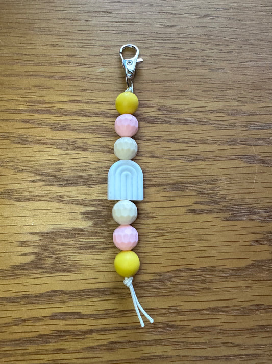 Yellow Pink Rainbow Keychain