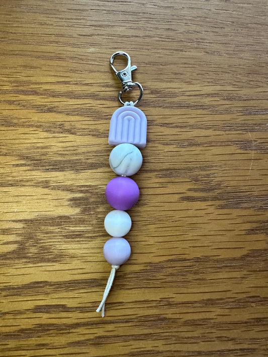Hot Purple Marble Keychain