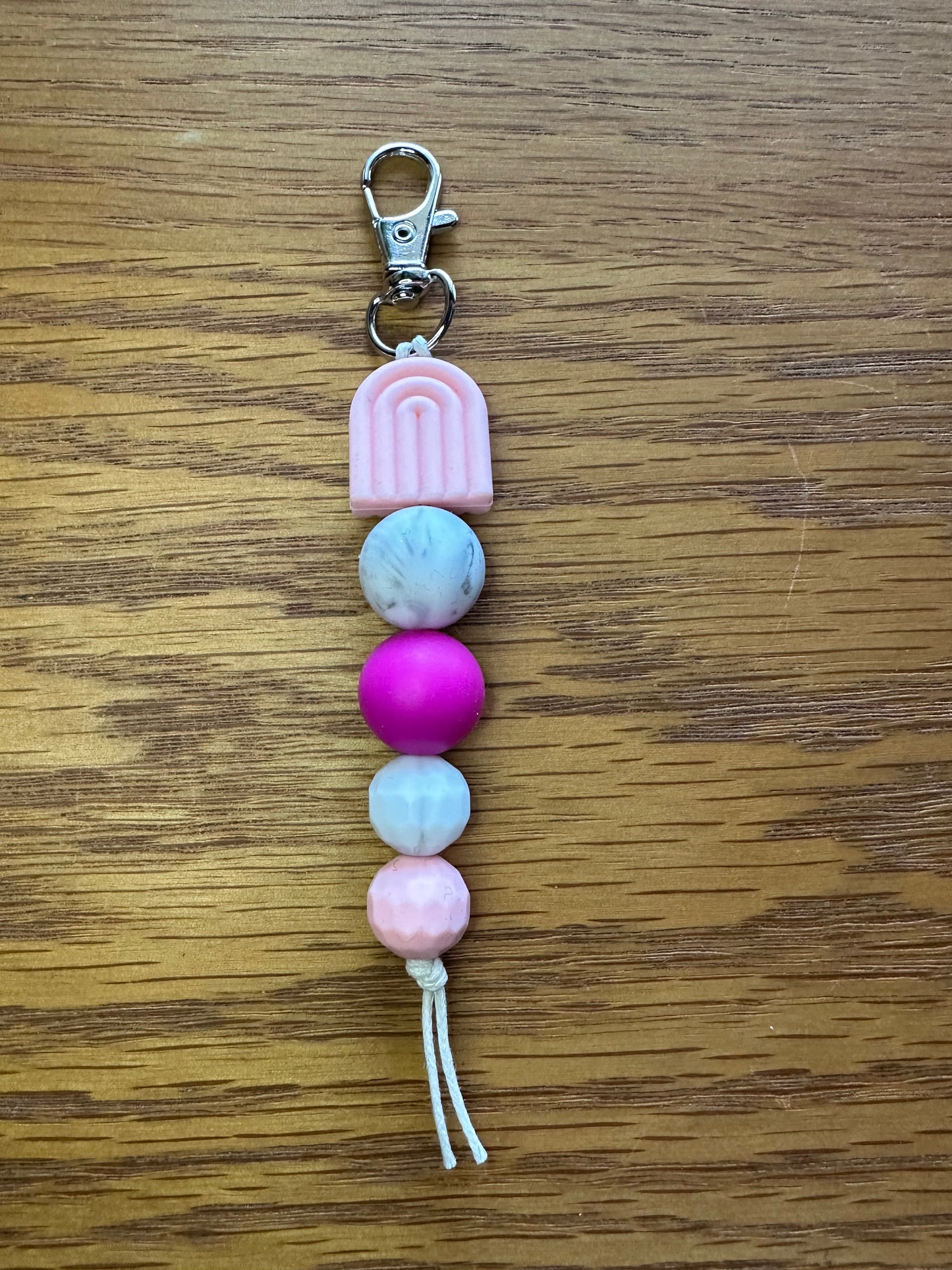 Hot Pink Marble Keychain