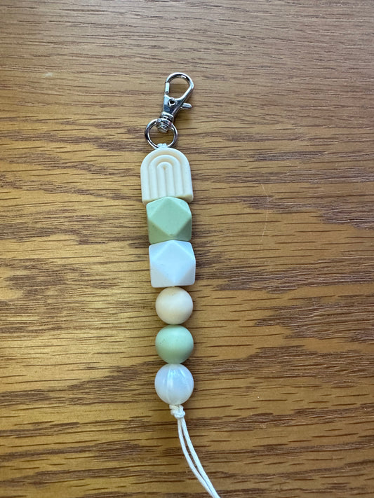 Green Beige Keychain