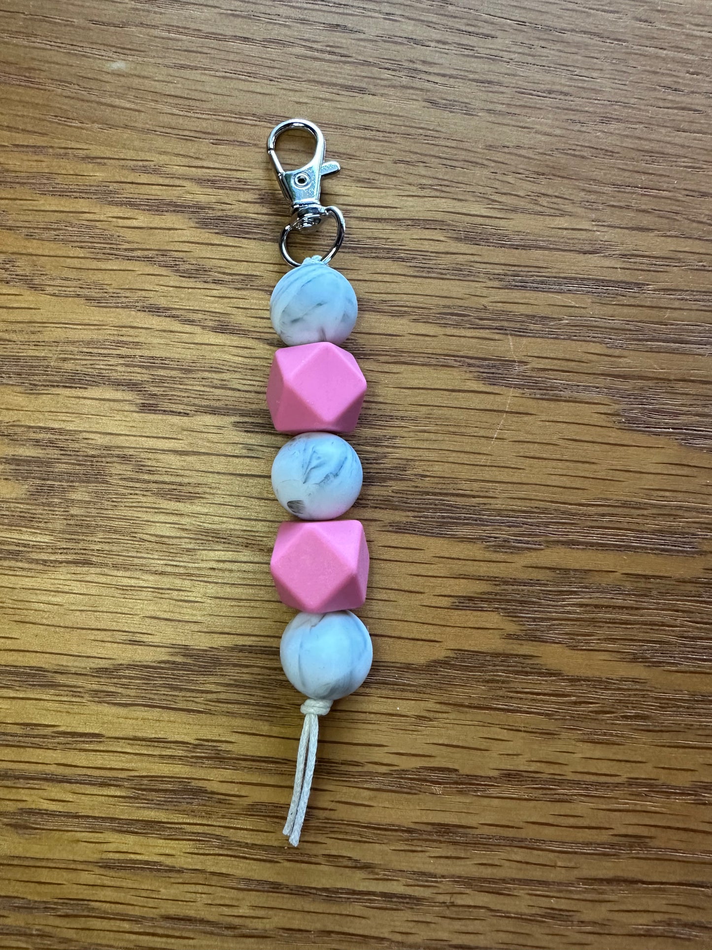 Pink Marble Keychain