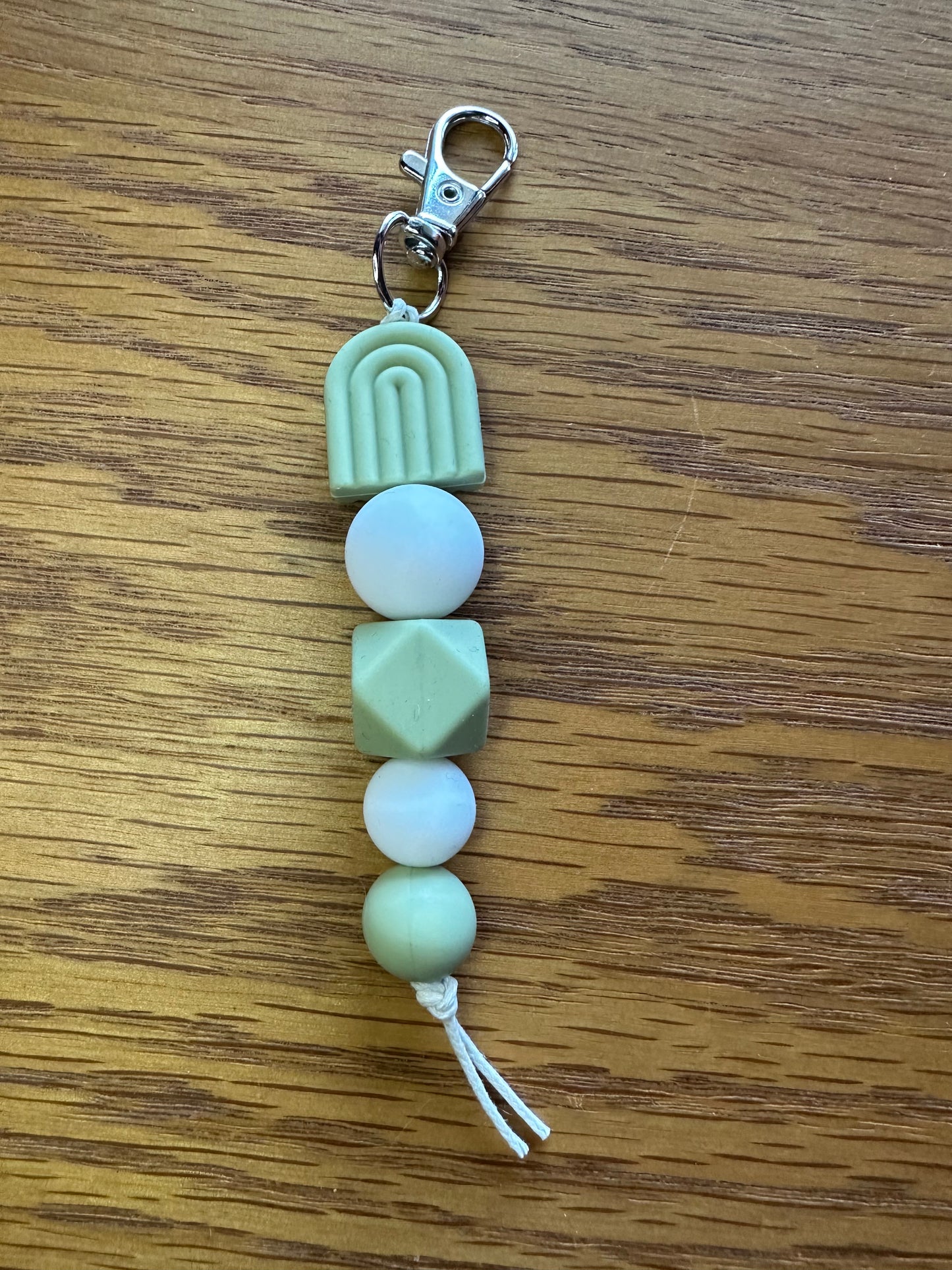 Green White Keychain